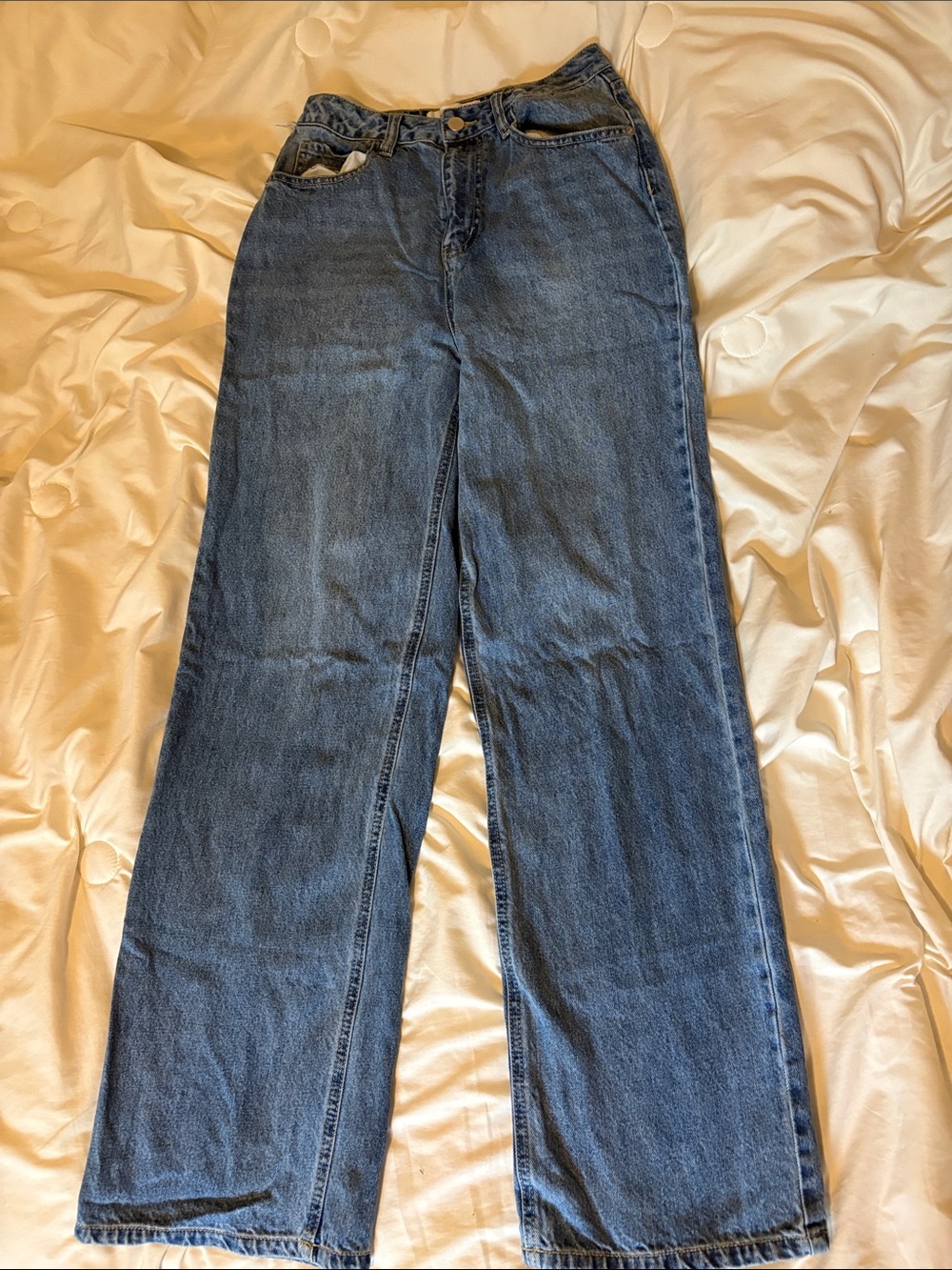 Classic High-Waist Blue Wide-Leg Jeans - FASHION NOVA